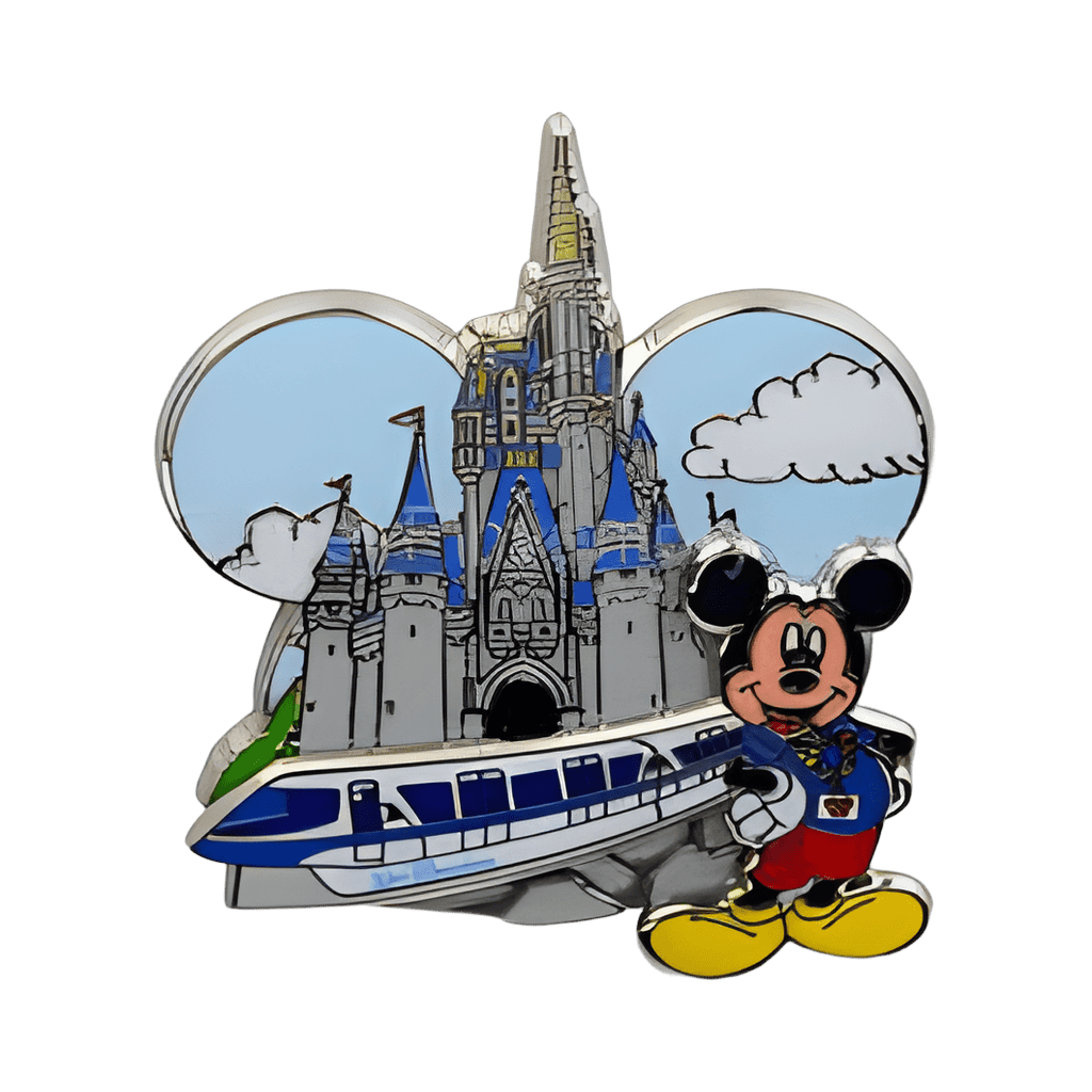Mickey Mouse and Monorail with Cinderella Castle Disney pin