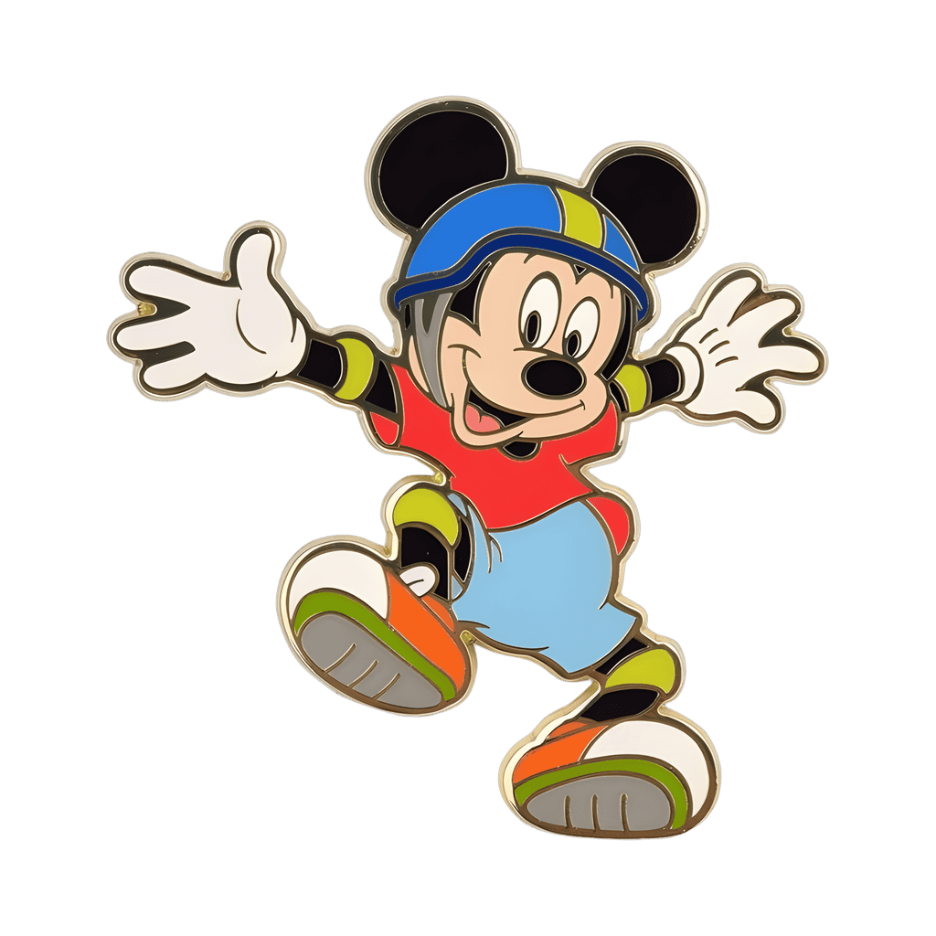 Mickey Mouse and Skateboard Pin Set - Mickey Kickflipping Disney pin