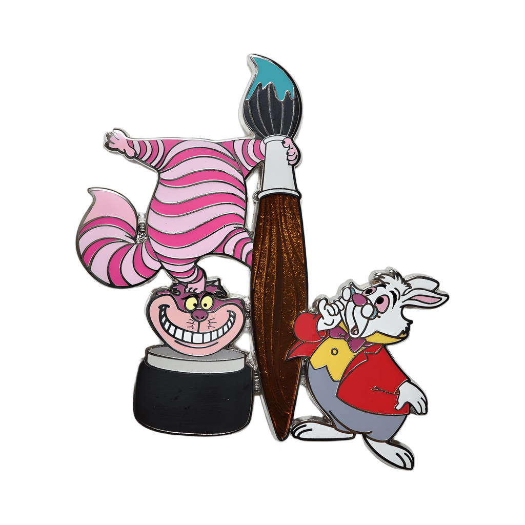 Cheshire & White Rabbit Disney pin
