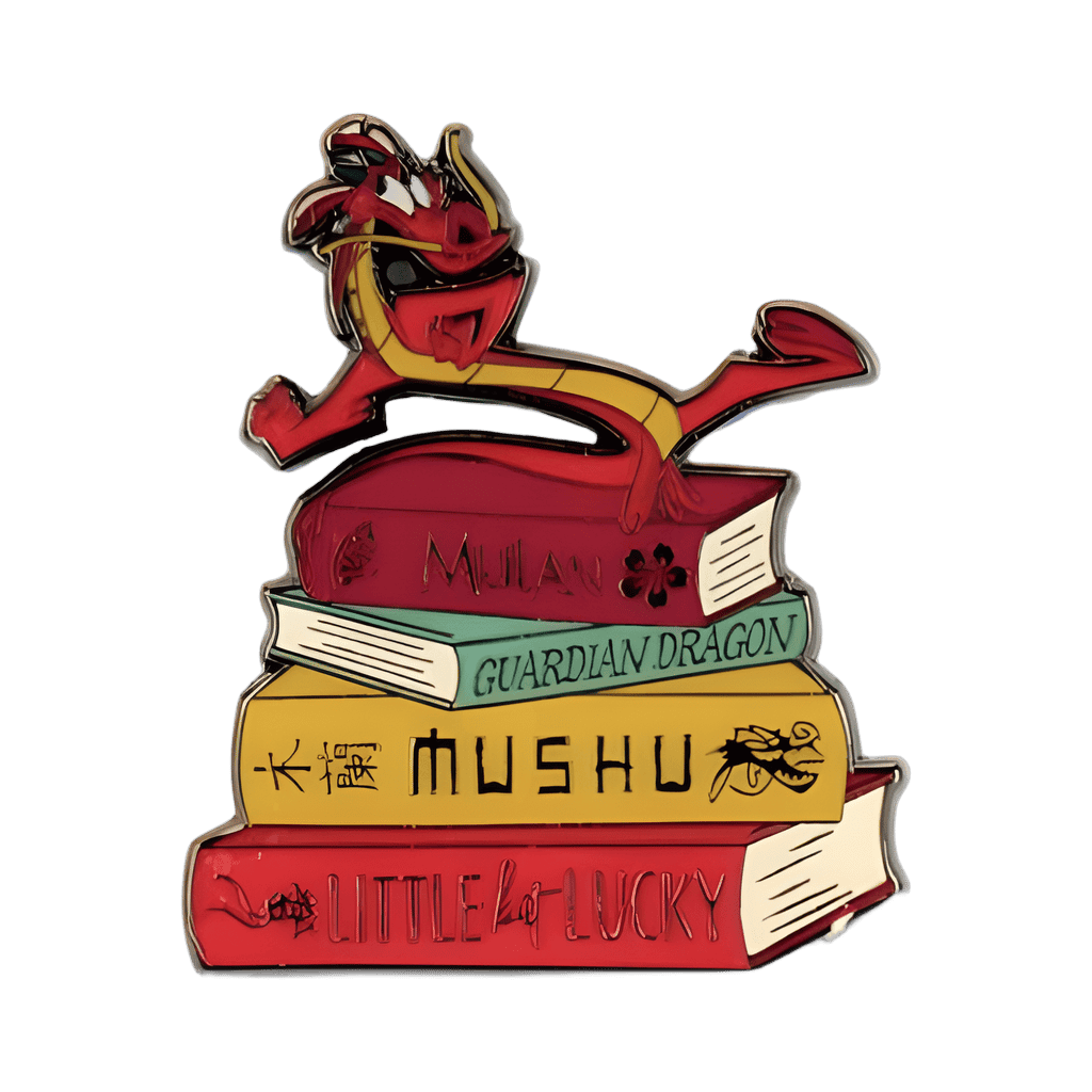 Mushu on Mulan Book Stack Disney pin