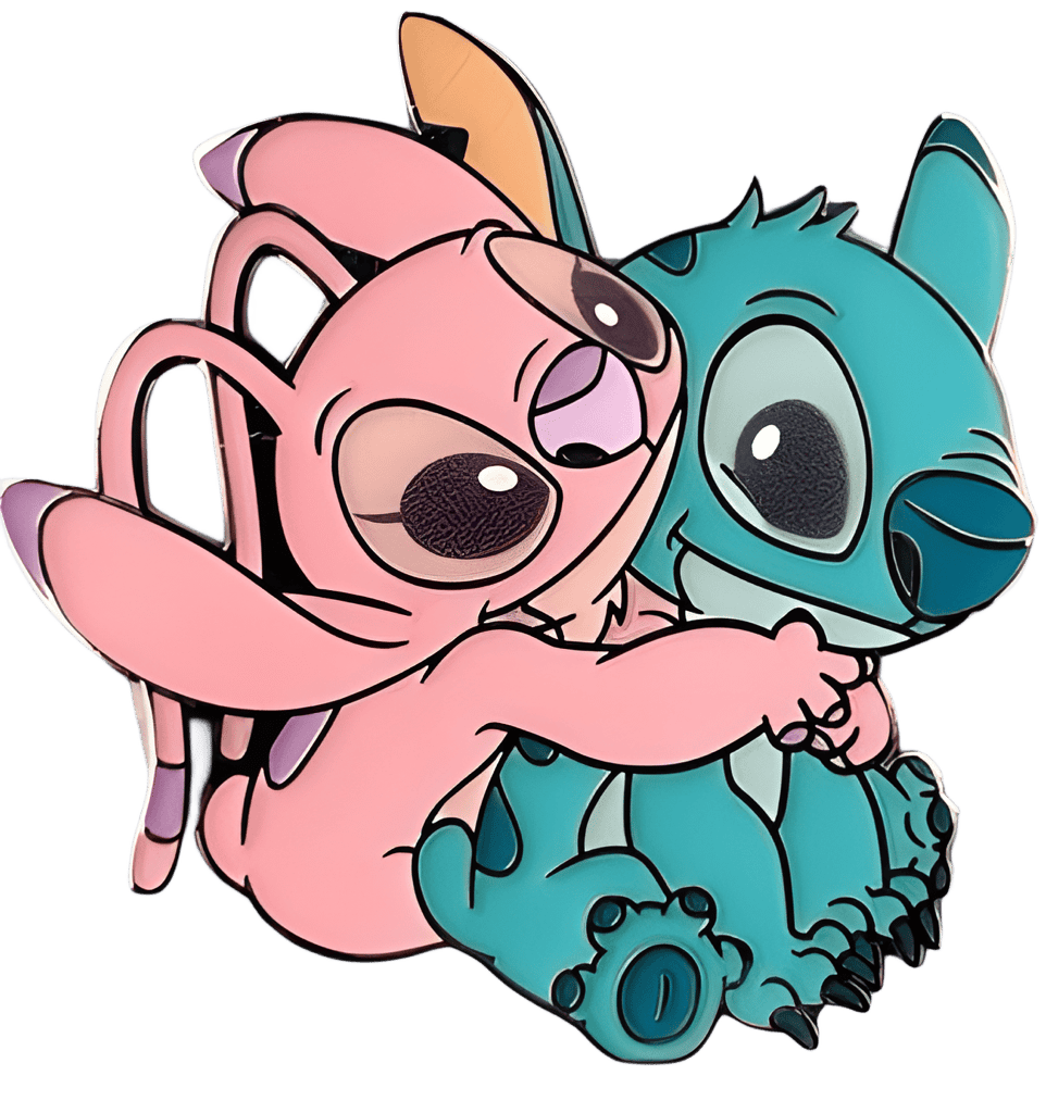 Angel hugging Stitch Disney pin