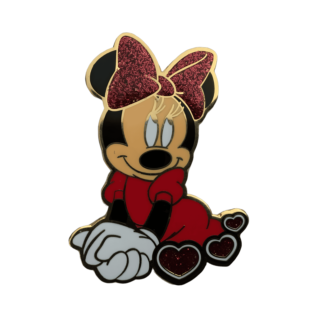 Minnie with Glitter Hearts and Bow Disney pin