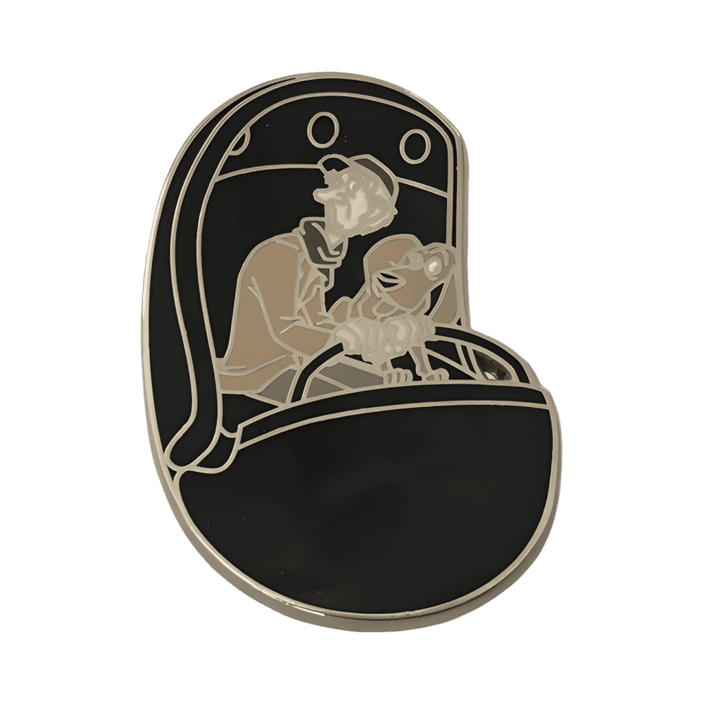Caretaker and Dog (Silver Metal) Disney pin