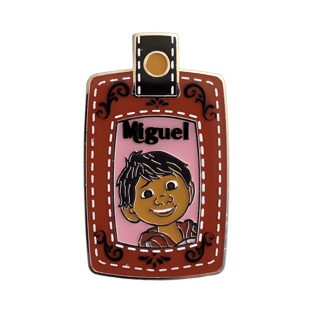 Miguel luggage tag Disney pin