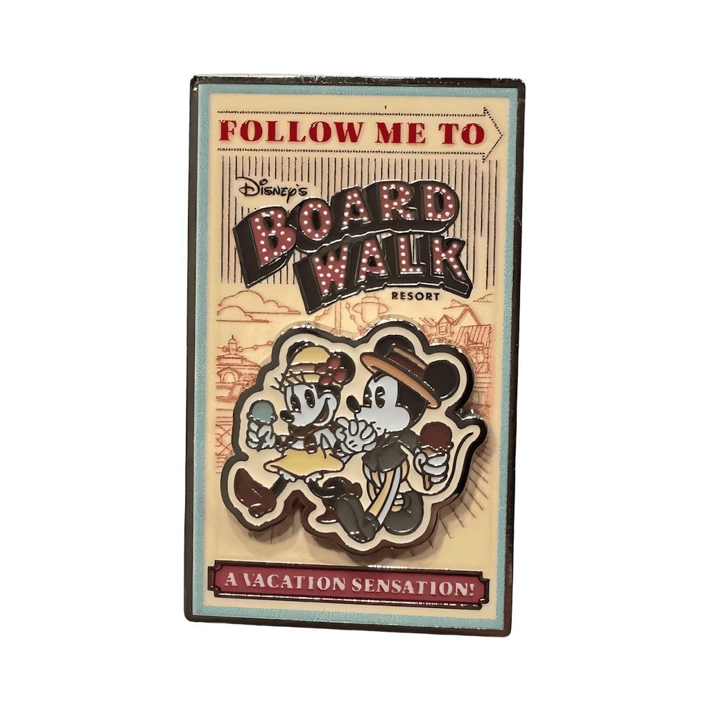 Mickey and Minnie Follow Me to Boardwalk Resort A Vacation Sensation Disney pin