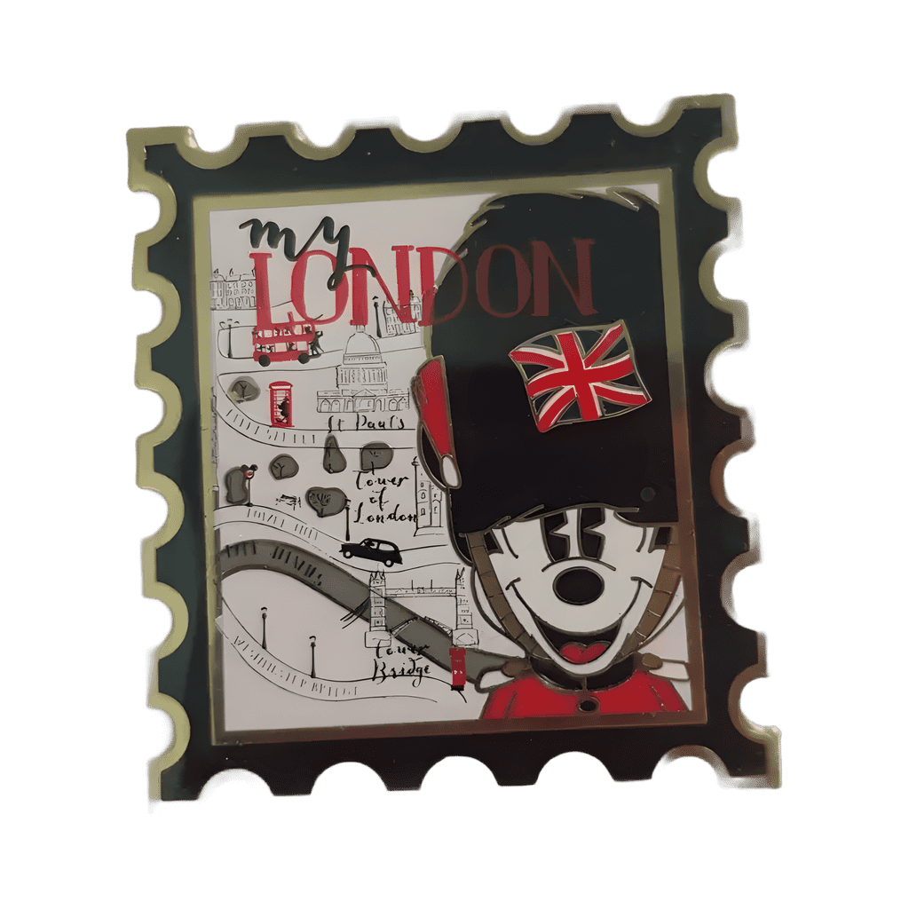 Postcard and Pin Set - My London Mickey Stamp Disney pin