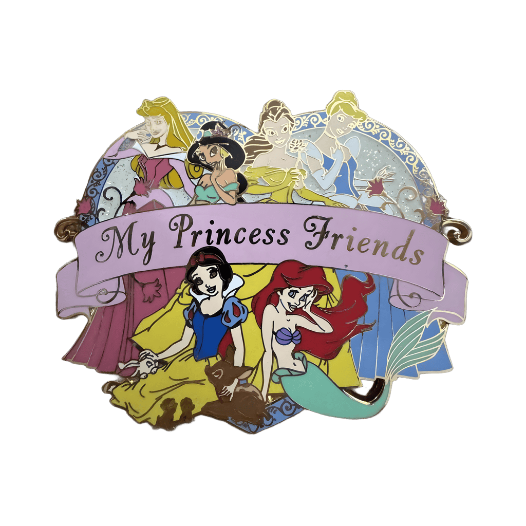 My Princess Friends -Snow, White, Ariel, Aurora, Jasmine, Belle and Cinderella Disney pin