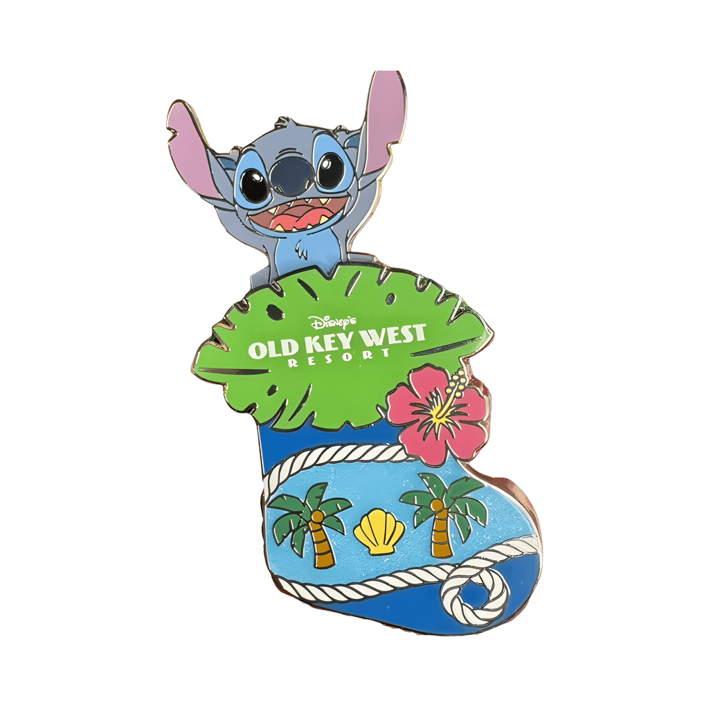 Old Key West Resort Christmas Stocking - Stitch Disney pin