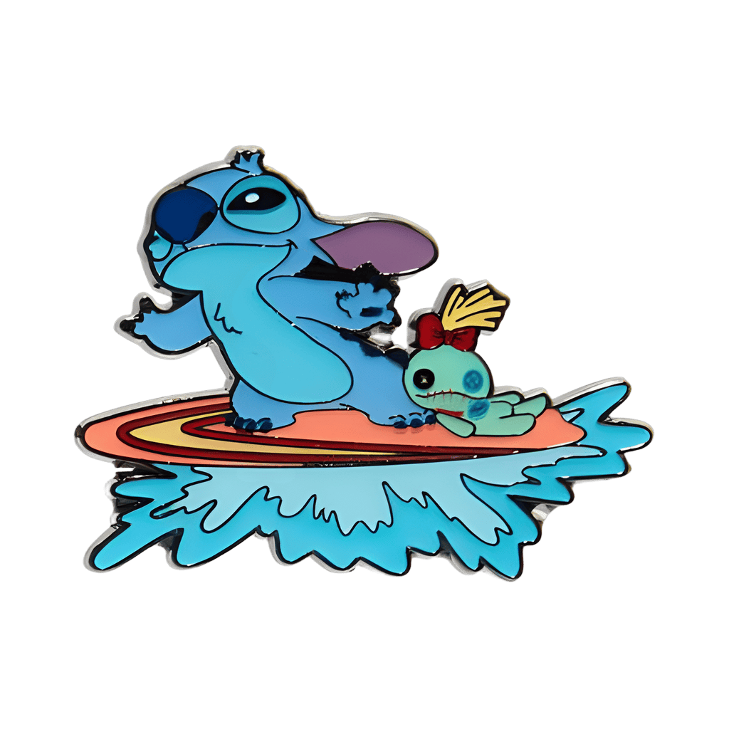 Stitch and Scrump Surfing Disney pin