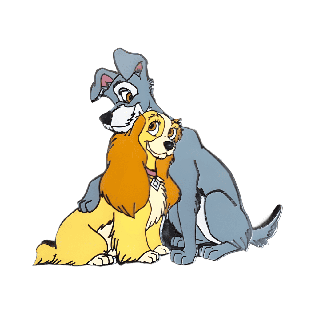 Tramp Hugging Lady Disney pin