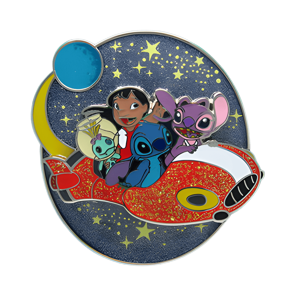 Stitch, Lilo, Angel and Scrump in space cruiser Disney pin