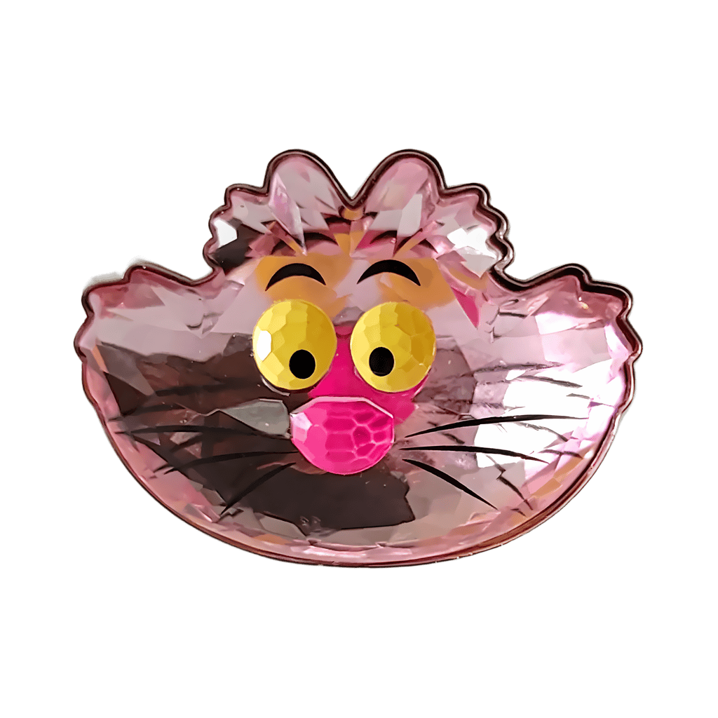 Crystal Cheshire Cat Face gem head Disney pin