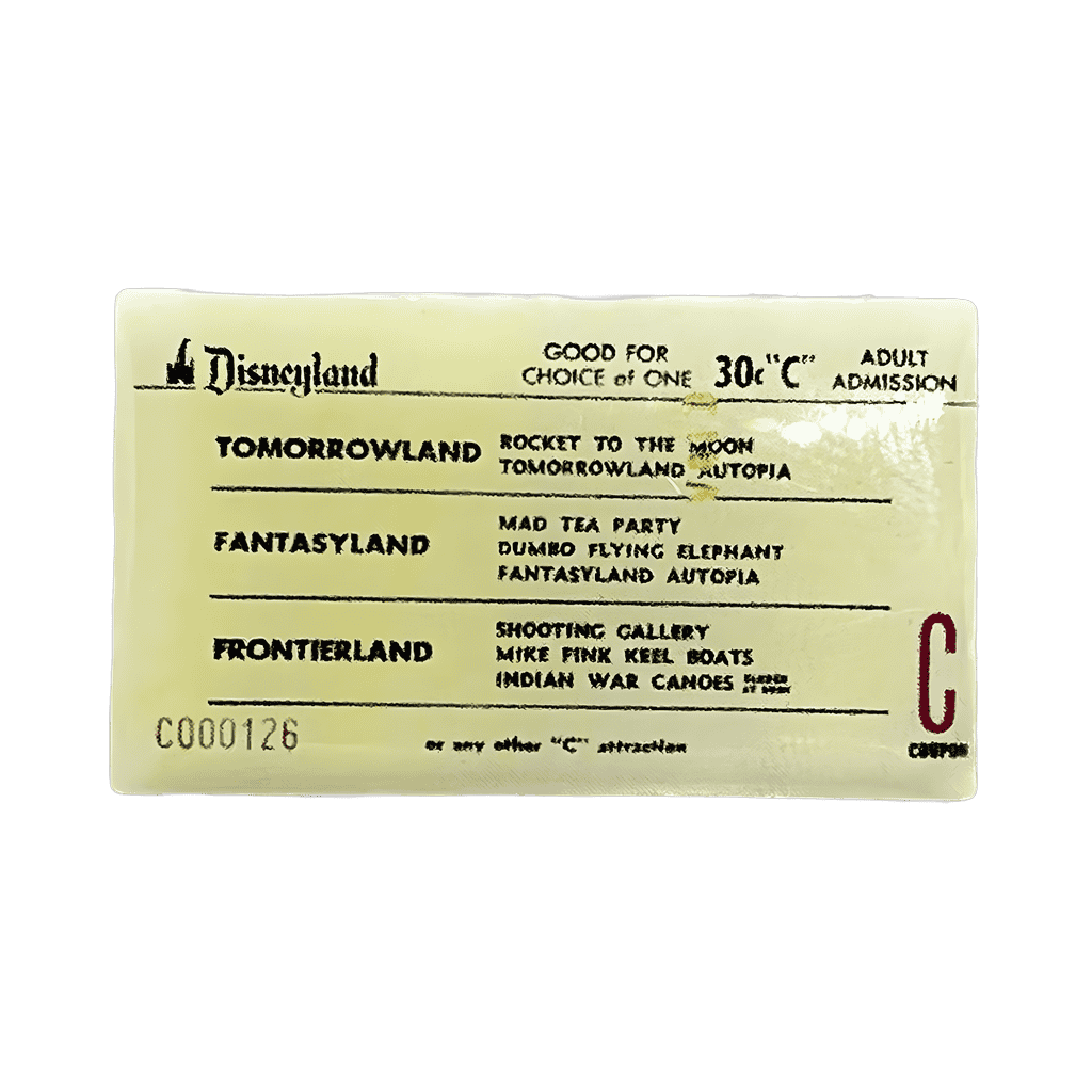 Disneyland Ticket Book Pin Set - C Ticket Disney pin