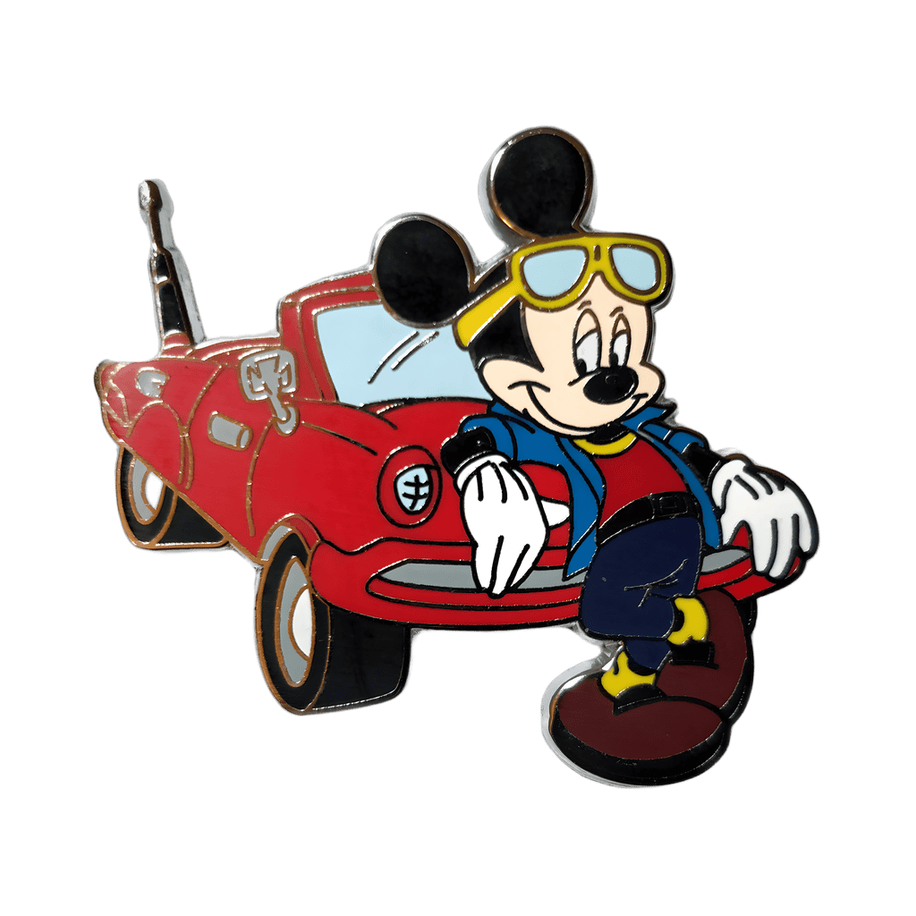 Mickey Leaning Against a Red Car Disney pin