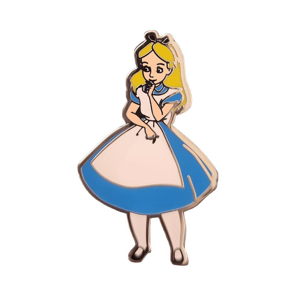 Alice Standing with Hand on Mouth Disney pin