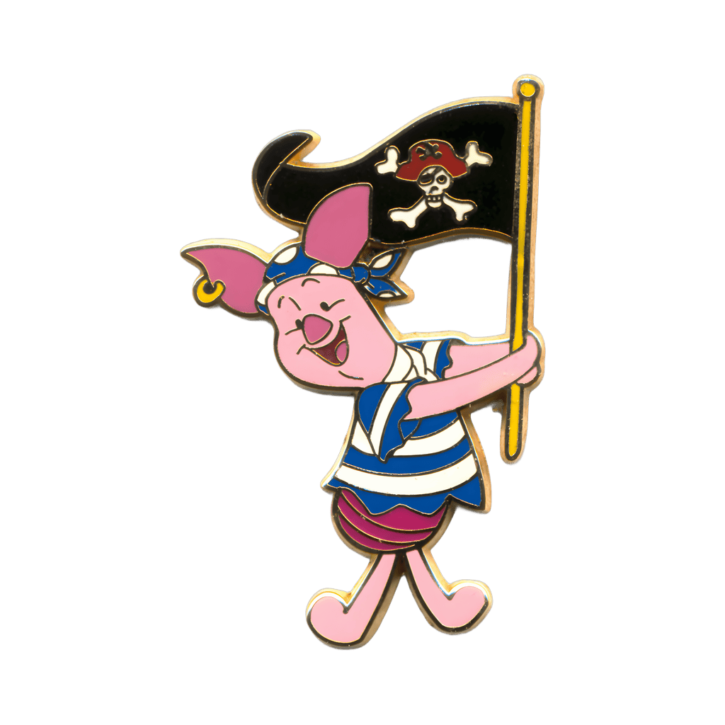 Piglet Holding a Pirate Flag Disney pin