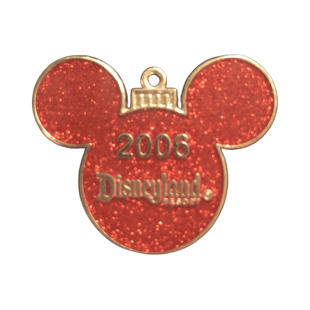 Disneyland 2006 - Red Glitter Mickey Icon Ornament Disney pin