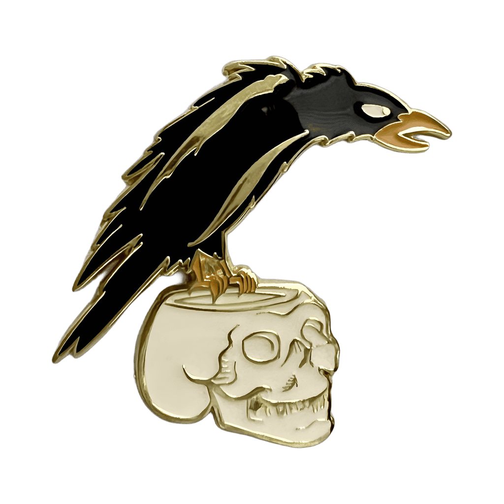 Evil Queen's Raven perched on skull (Gold) Disney pin