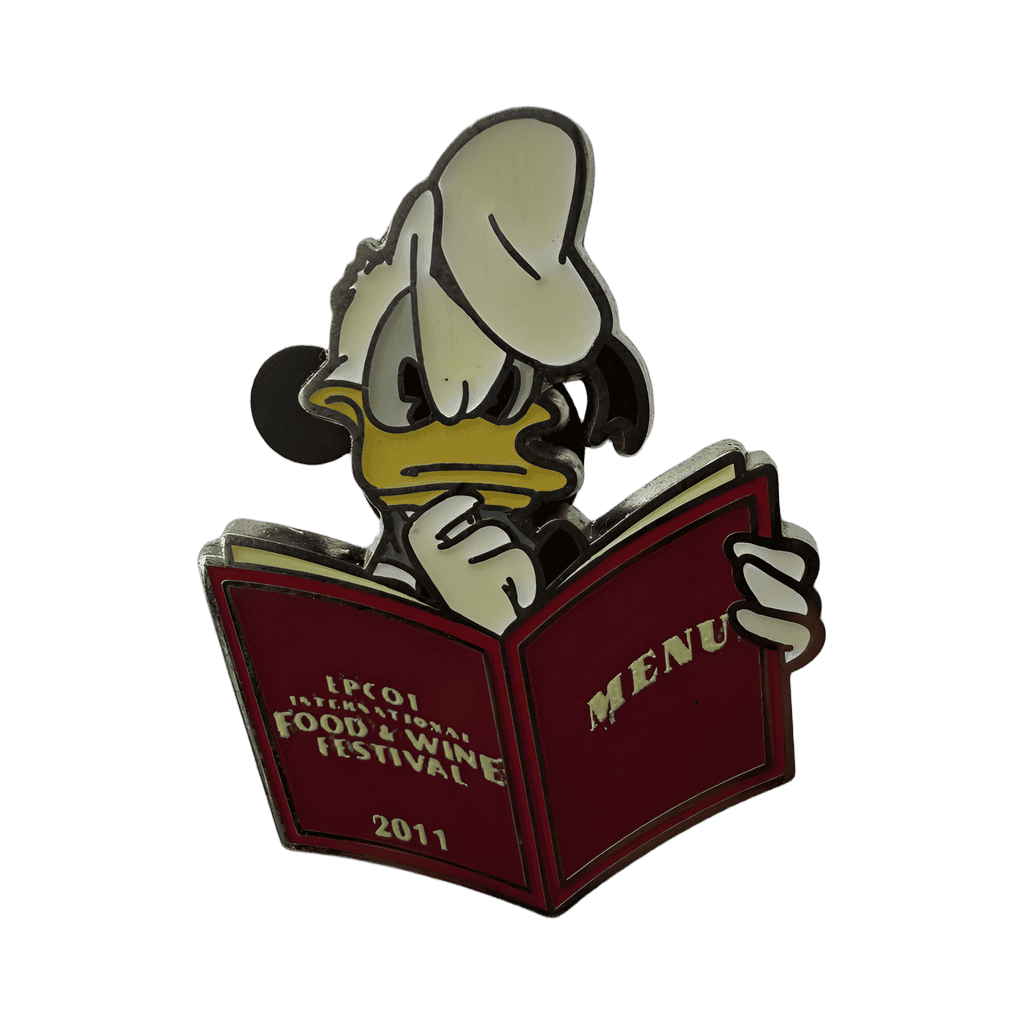 Donald Holding Menu Disney pin