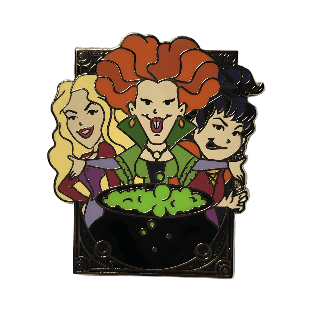 Sarah, Mary, and Winifred Sanderson around Cauldron Disney pin