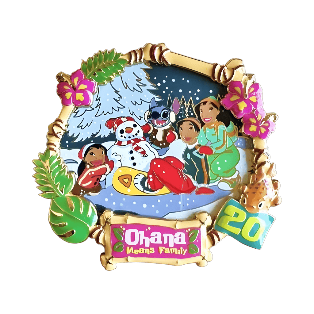 Ohana means family in the snow Disney pin