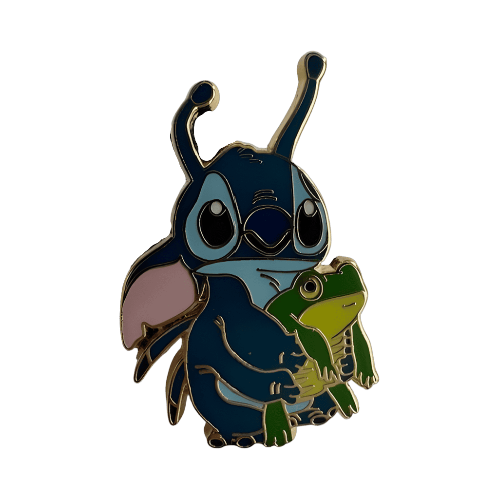 Stitch Holding Frog Disney pin