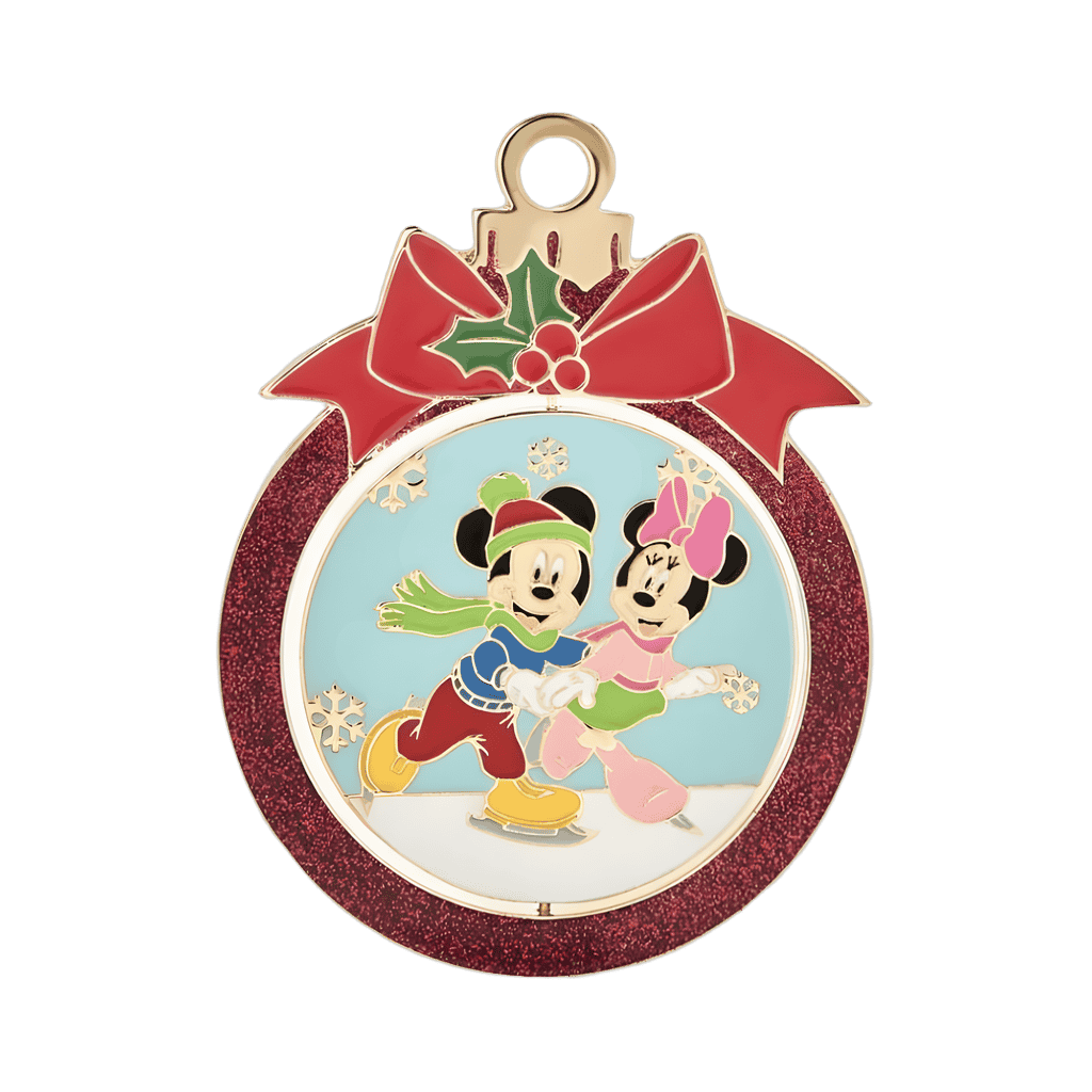 Mickey & Minnie Mouse Reversible Christmas Pin Disney pin