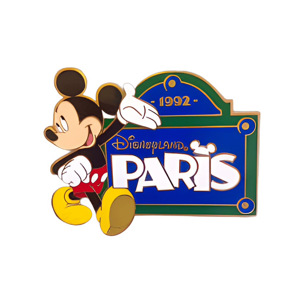 Mickey Mouse Disneyland Paris sign 1992 Disney pin