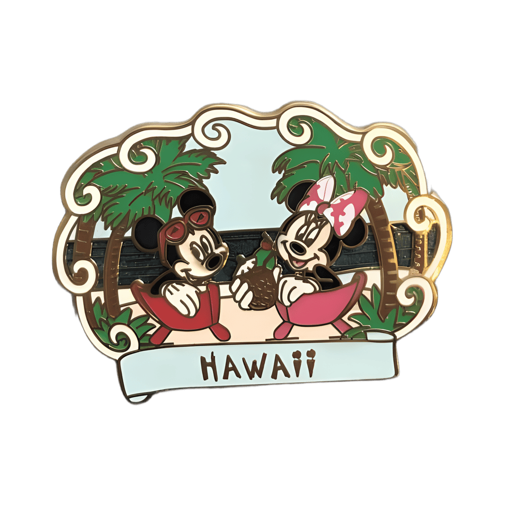 Disney Store Hawaii -Mickey and Minnie 'Chilling' by the Beach Disney pin