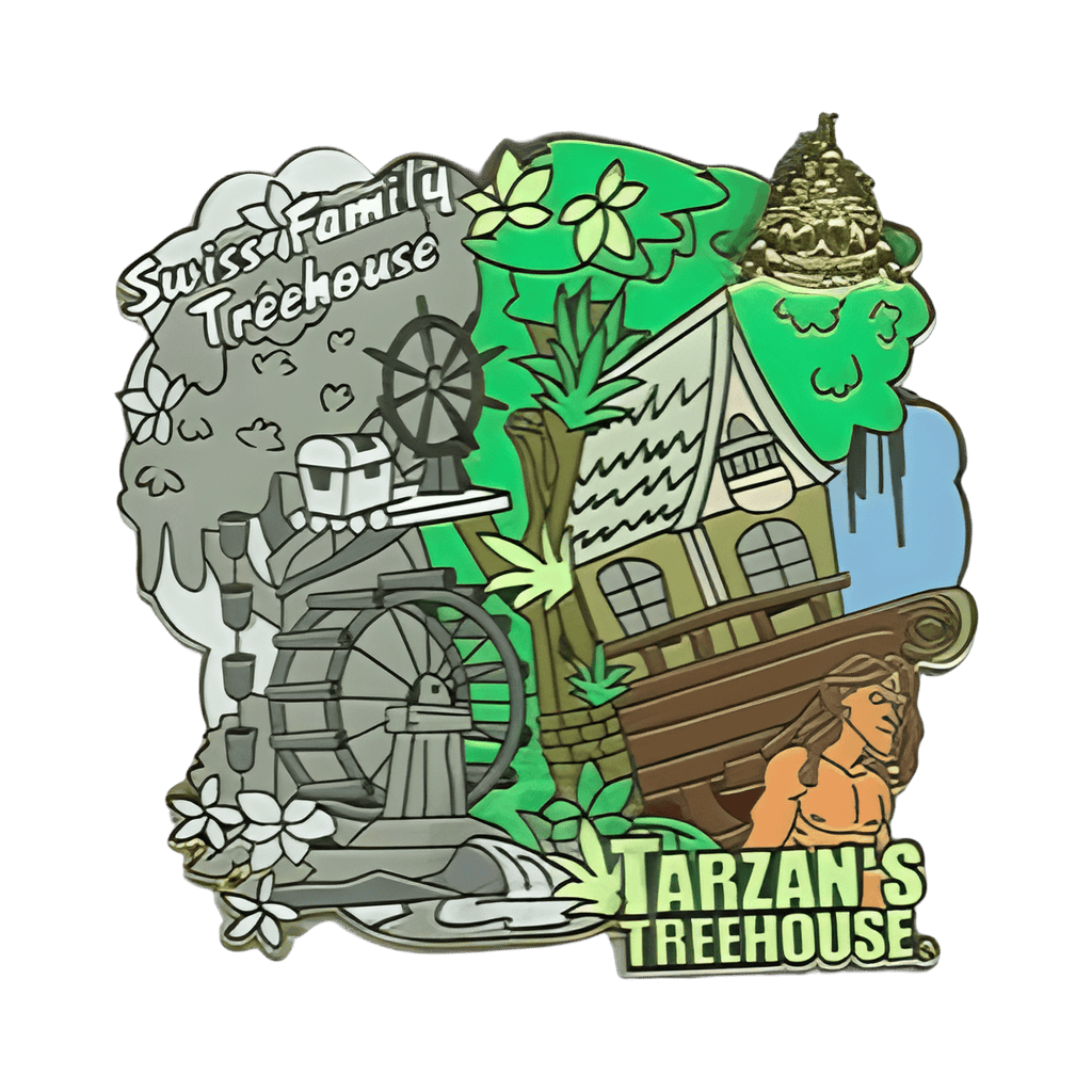 Then and Now - Swiss Family Treehouse/ Tarzan Treehouse Disney pin