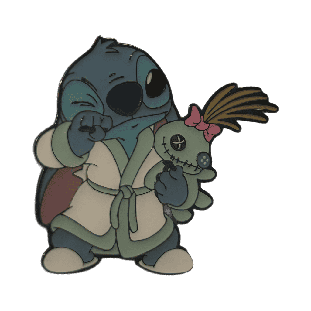 Stitch In A Robe Holding Scrump Disney pin