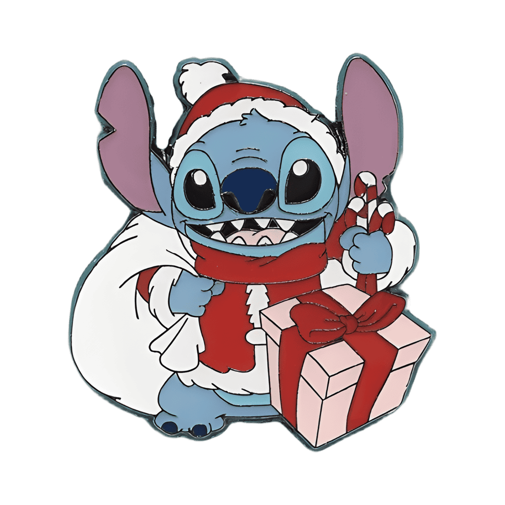 Stitch dressed as Santa with gifts Disney pin