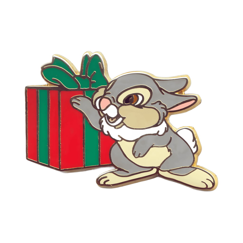 Set #1 - Thumper with a Red and Green Present Disney pin