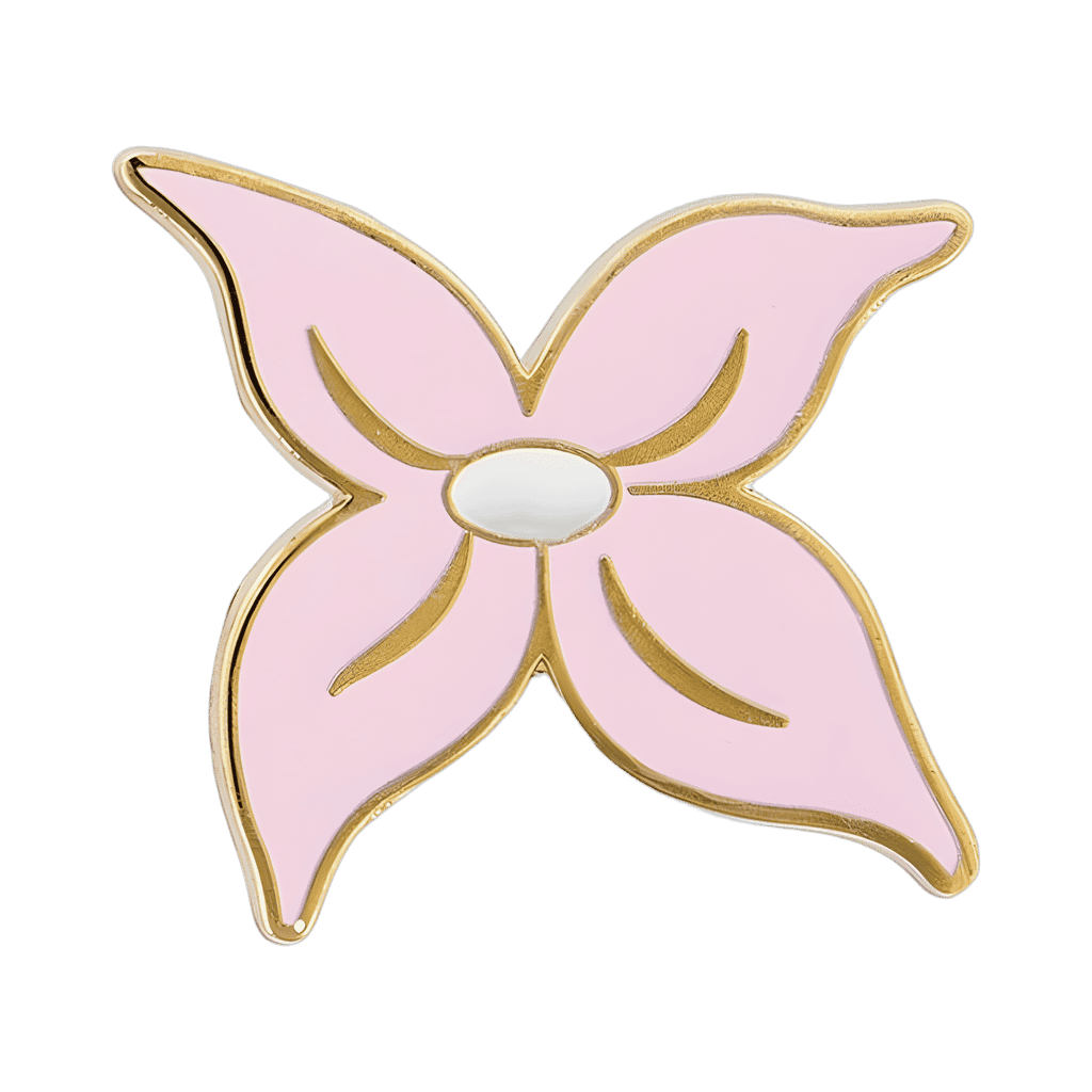 4-pin set - pink Flower Disney pin