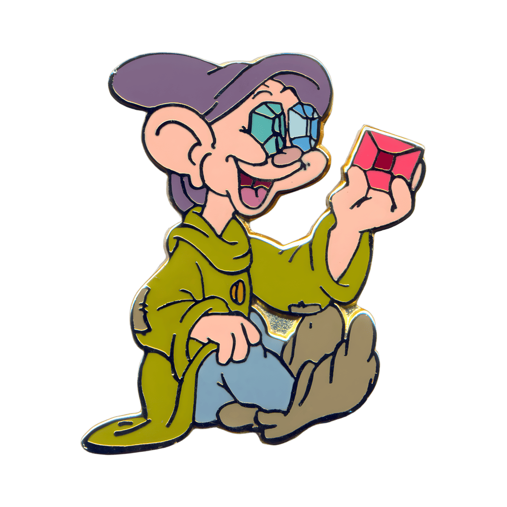 Dopey Sitting with Jewels over his Eyes. Disney pin