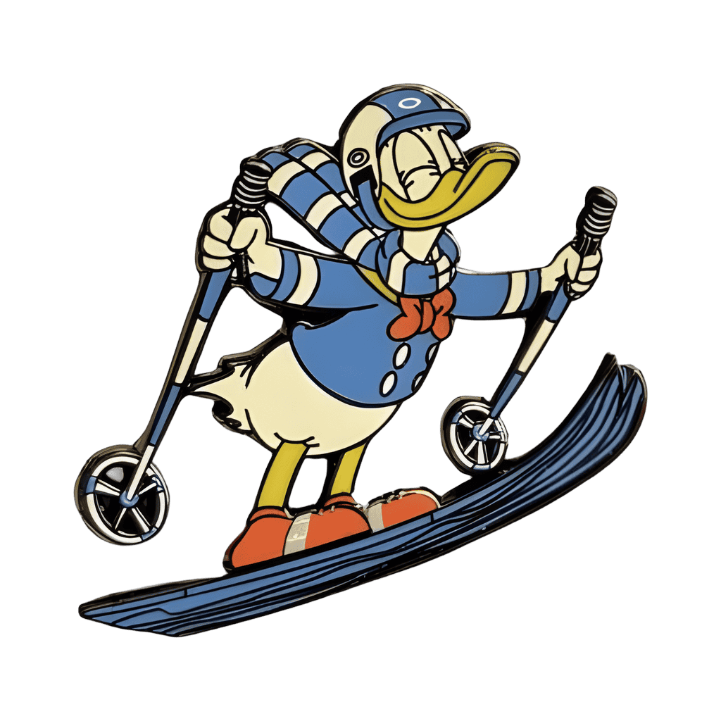 Donald skiing Disney pin
