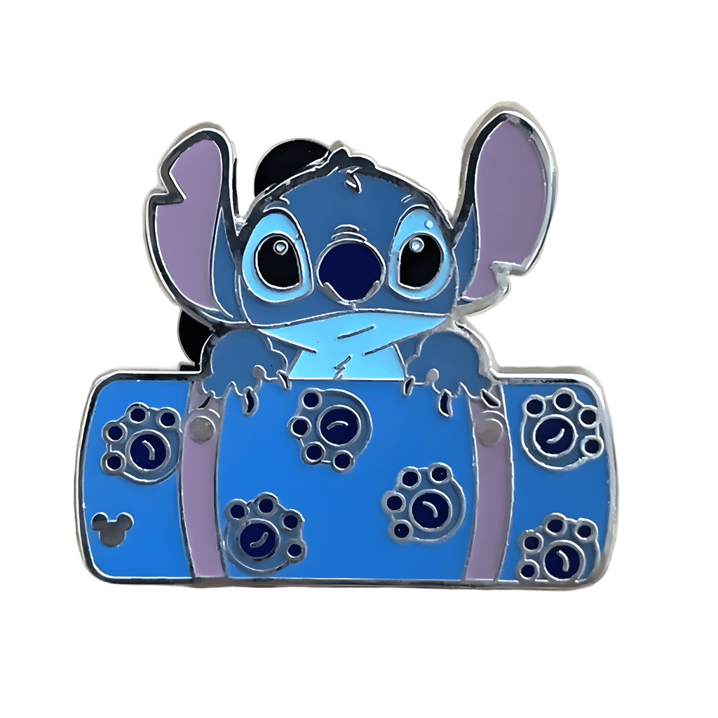 Stitch with a Blanket Roll Disney pin