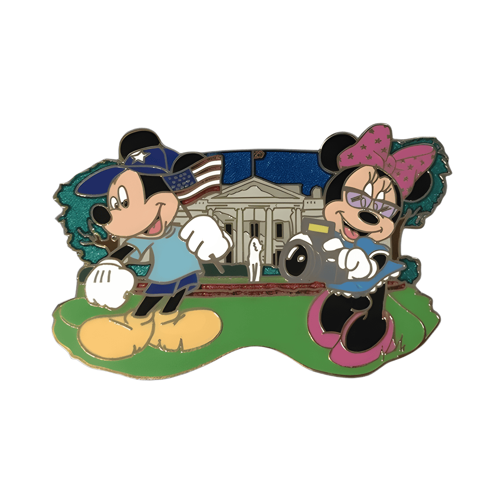 Mickey and Minnie in front of White House Disney pin