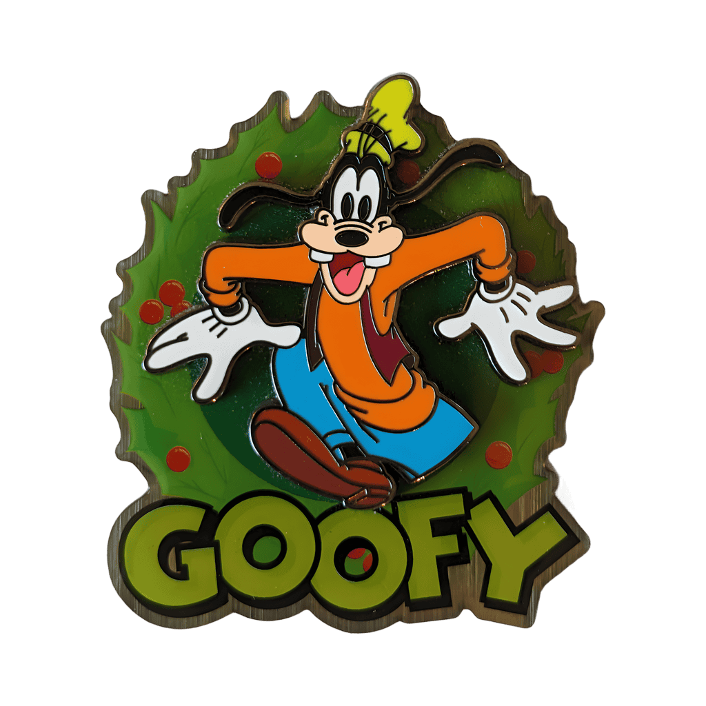 Goofy Stepping Through a Wreath Disney pin