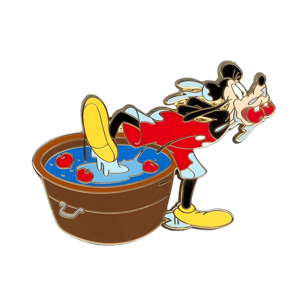 Goofy bobbing for apples Disney pin
