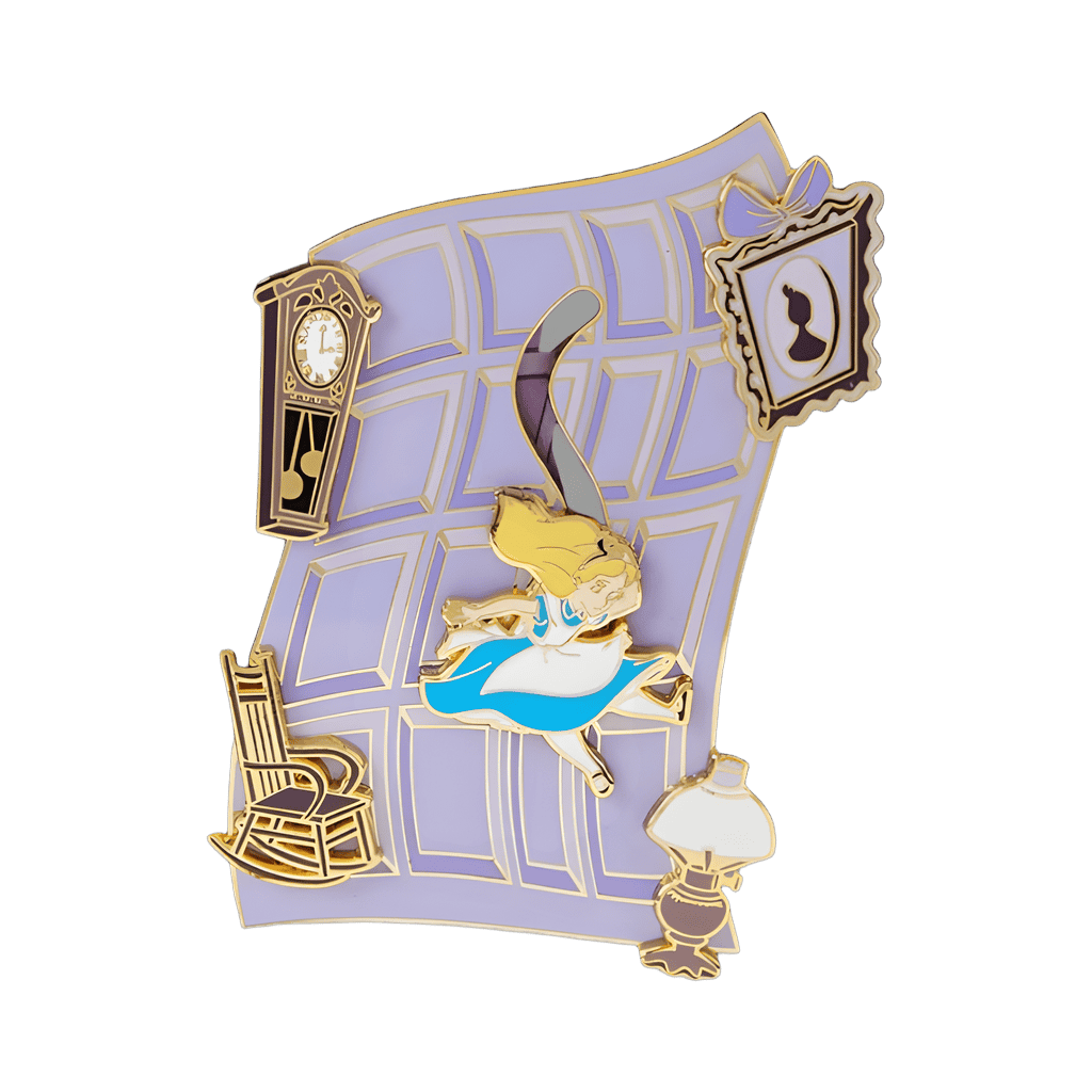 Alice Falling Down the Rabbit Hole Slider Disney pin