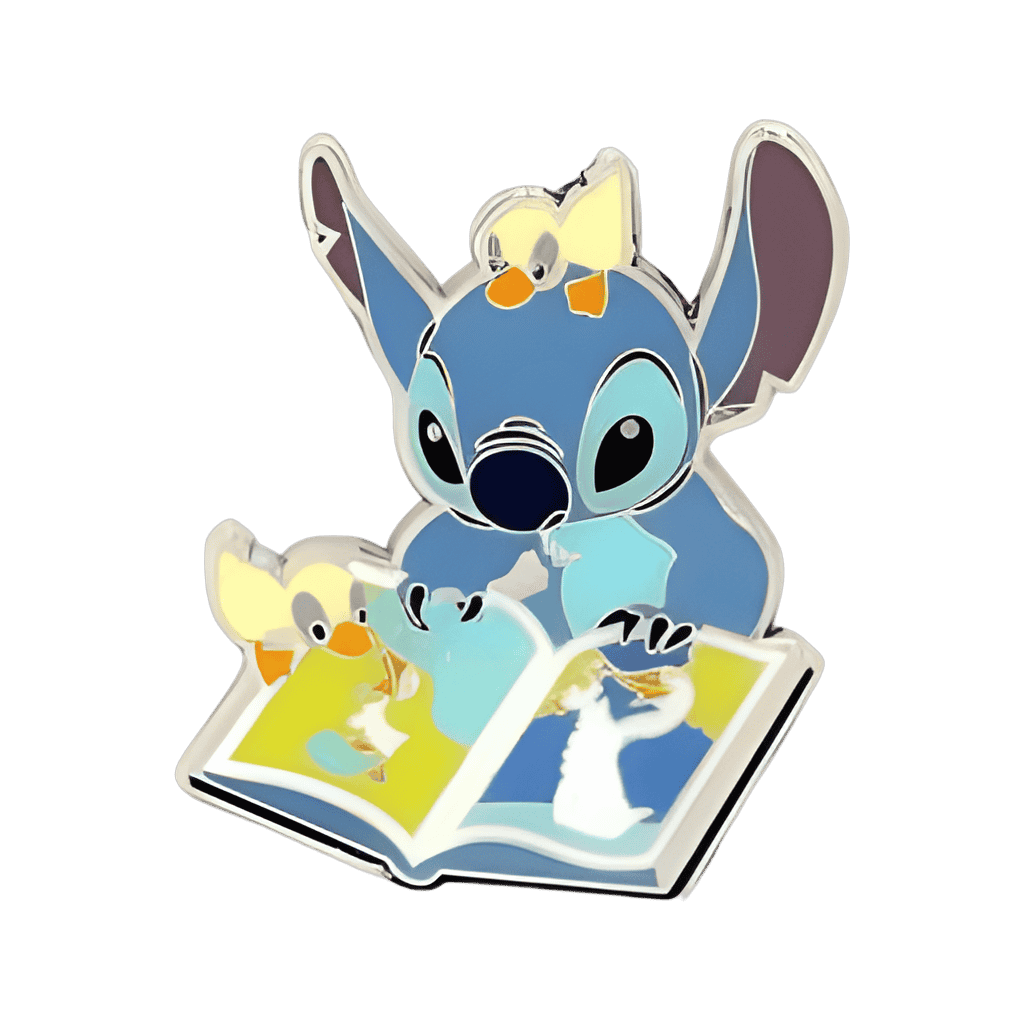Stitch Reading with Ducklings Disney pin