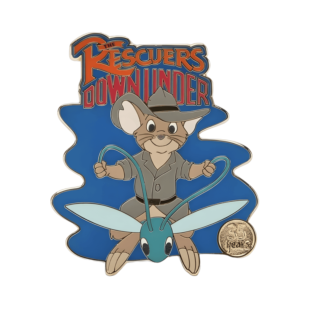 Rescuers Logo with Jake and ”35 Years” medallion Disney pin