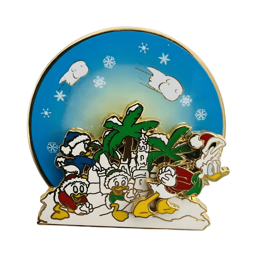 Donald Duck with Nephews playing in snow Disney pin
