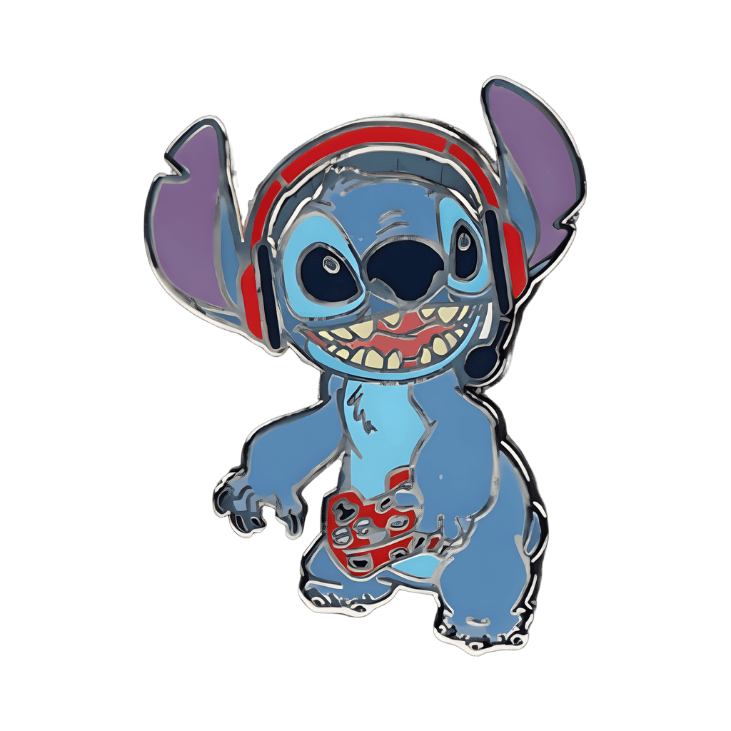 Gamer Stitch with Headset and Controller Disney pin