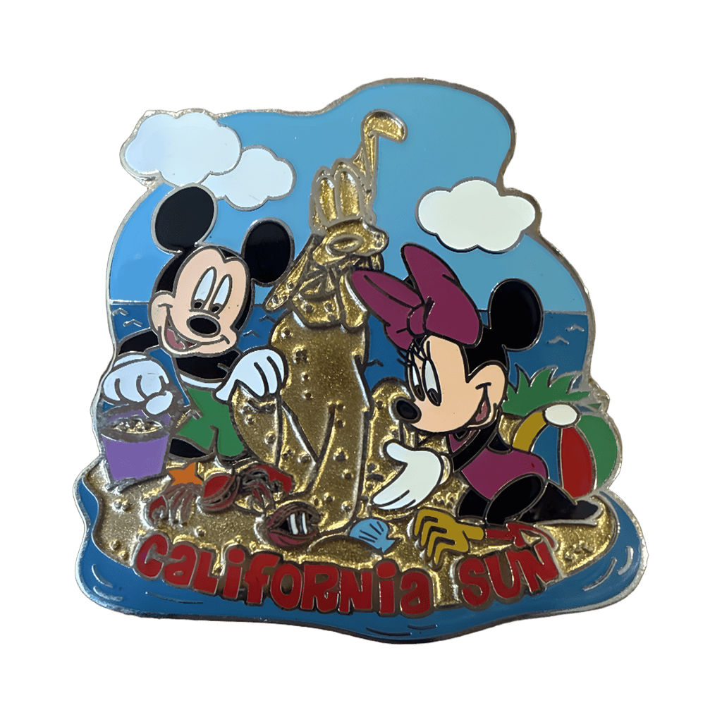 Mickey and Minnie Building Sand Castle Disney pin