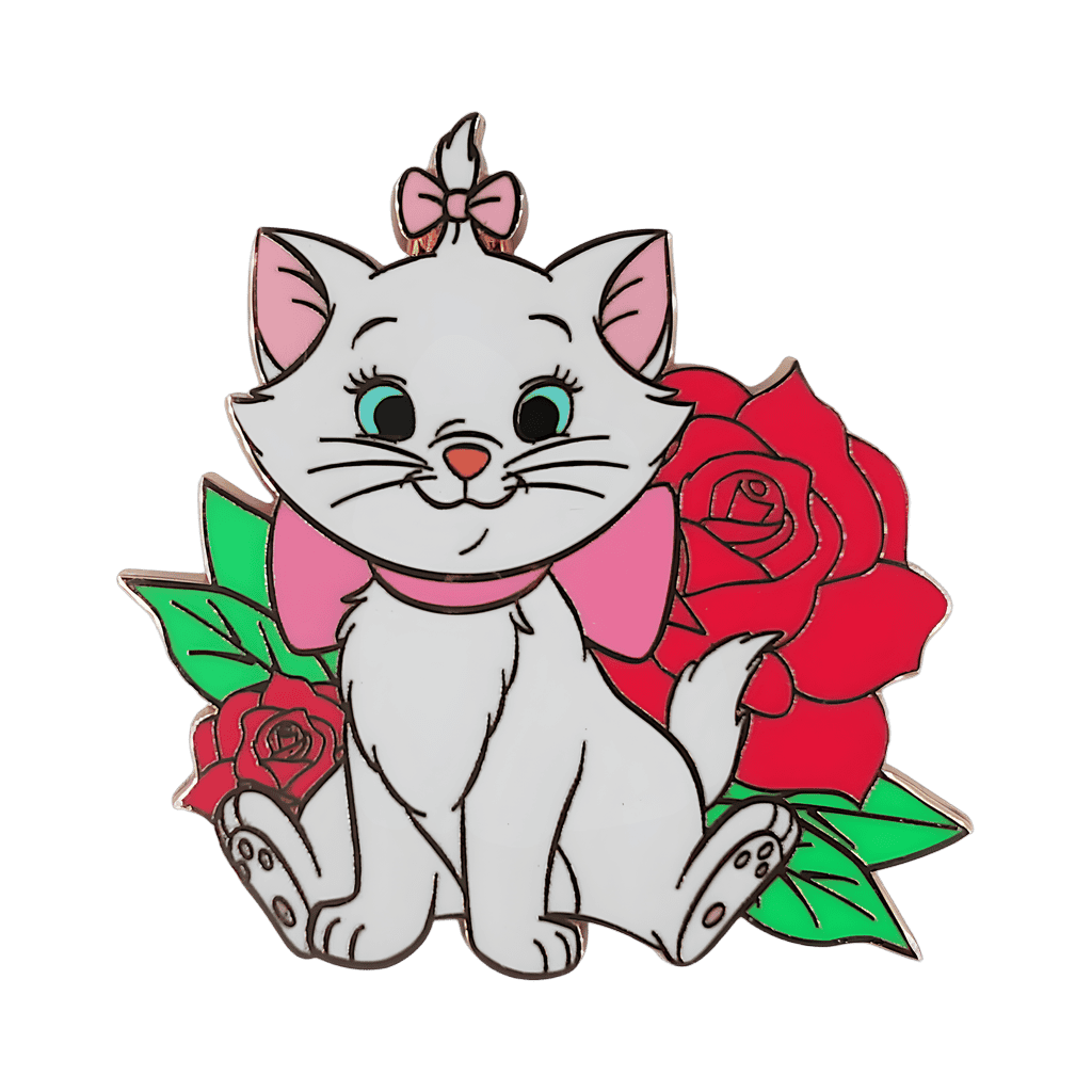 Marie with pink roses Disney pin
