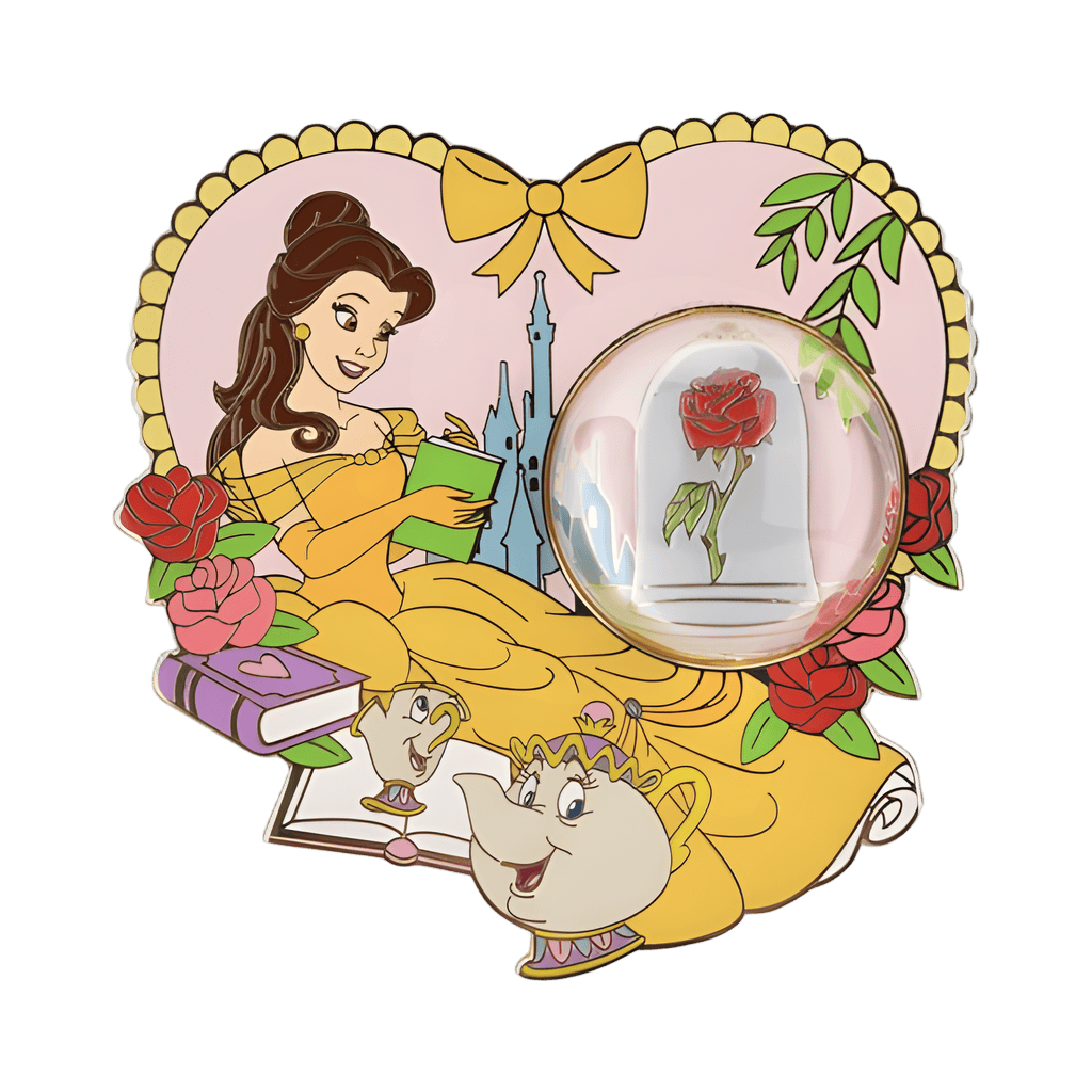 Belle, Mrs. Potts & Chip with Enchanted Rose Disney pin