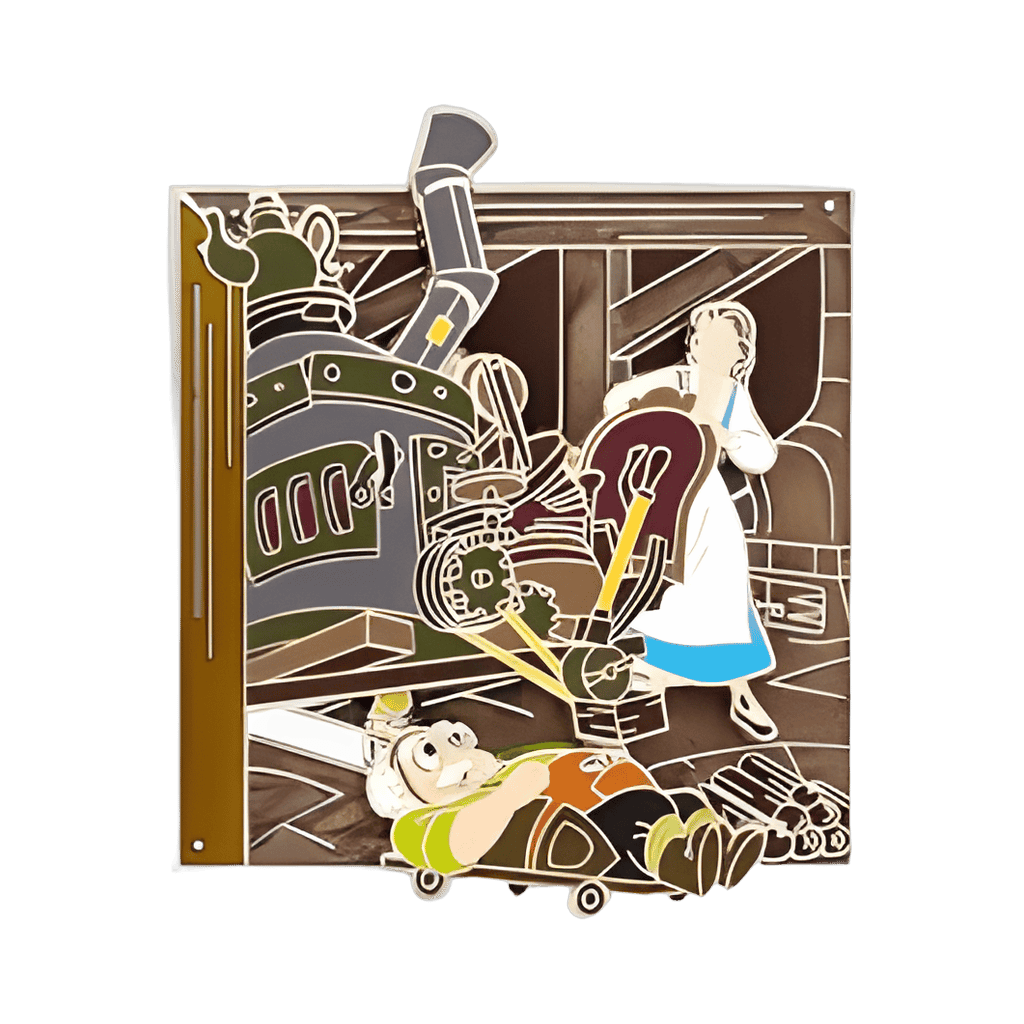 Belle and Maurice Slider Disney pin