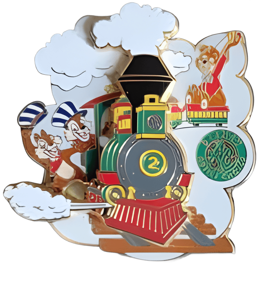 Chip and Dale on the Railroad with Bongo Disney pin